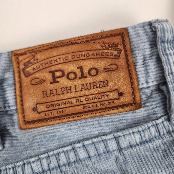 Polo Ralph Lauren Jeans Mens 38x31 Blue Varick Slim Straight Corduroy Denim - Picture 10 of 11